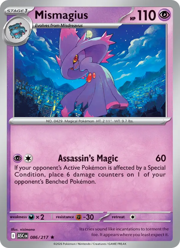 Mismagius (Energy Symbol Pattern) - 086/217 - Reverse Holofoil