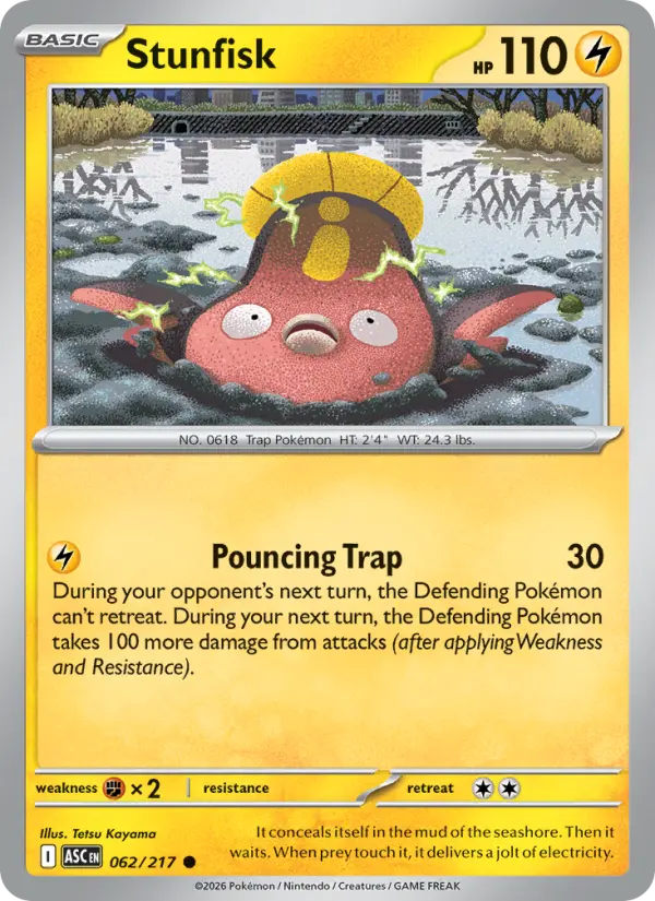 Stunfisk (Energy Symbol Pattern) - 062/217 - Reverse Holofoil