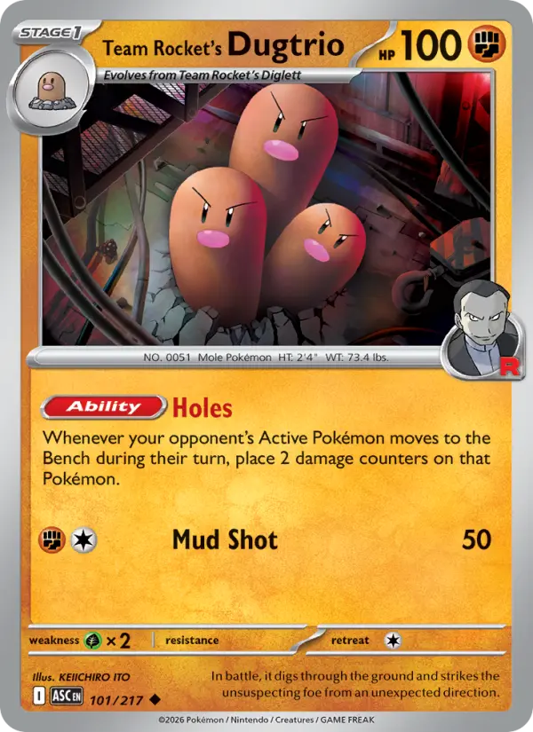 Team Rocket's Dugtrio  - 101/217