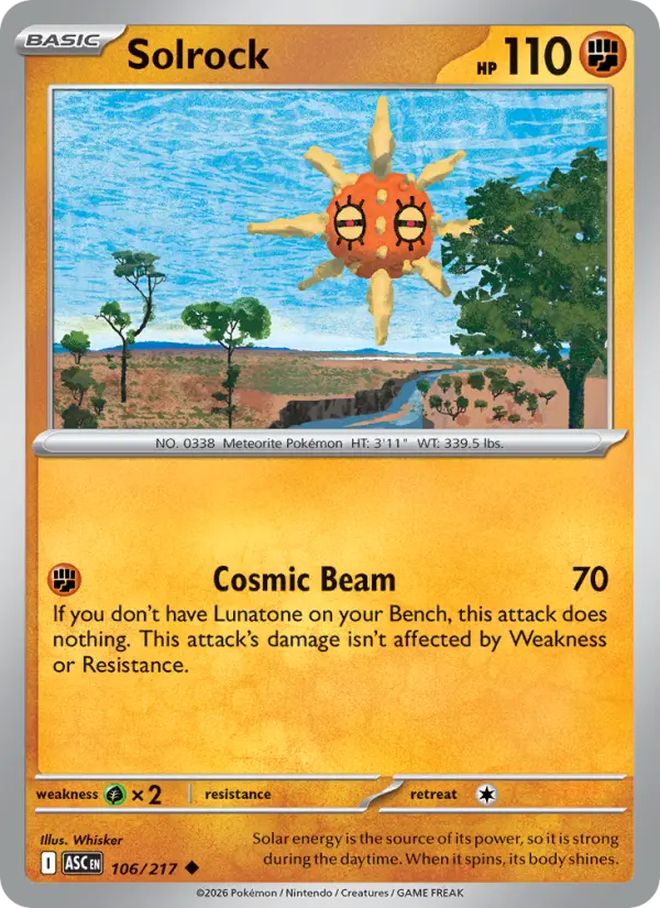 Solrock (Energy Symbol Pattern) - 106/217 - Reverse Holofoil