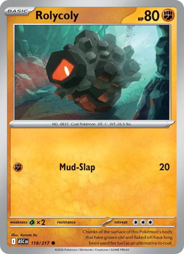 Rolycoly (Energy Symbol Pattern) - 118/217 - Reverse Holofoil