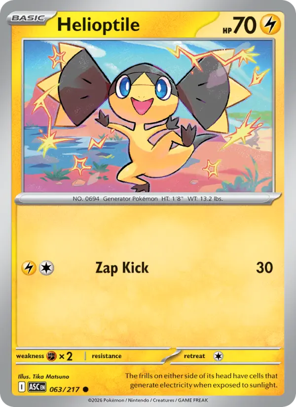 Helioptile (Energy Symbol Pattern) - 063/217 - Reverse Holofoil