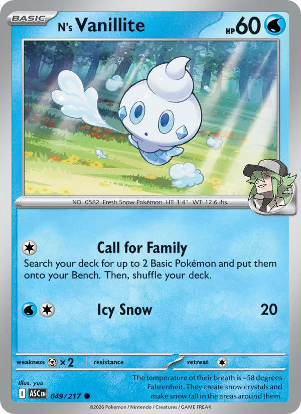 N's Vanillite (Energy Symbol Pattern) - 049/217 - Reverse Holofoil