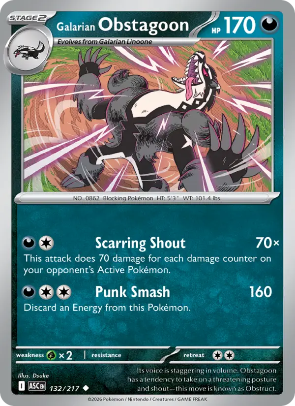 Galarian Obstagoon  - 132/217