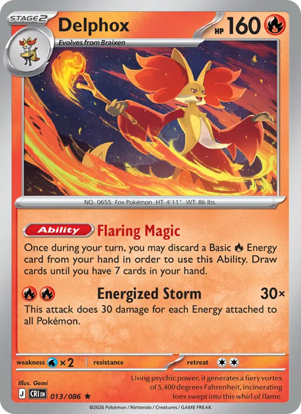 Delphox - 013/086 - Reverse Holofoil
