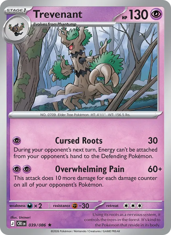 Trevenant - 039/086 - Reverse Holofoil