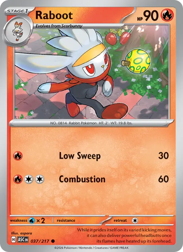 Raboot (Friend Ball) - 037/217 - Reverse Holofoil
