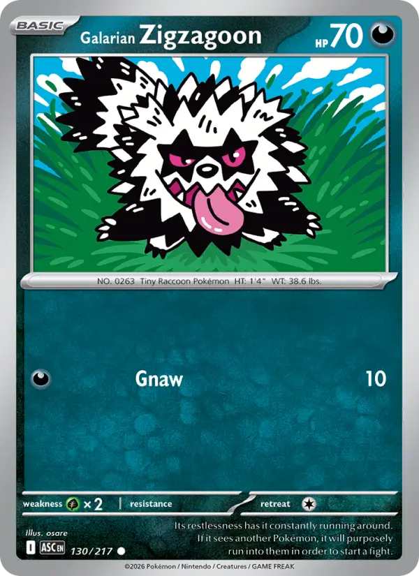 Galarian Zigzagoon (Dusk Ball) - 130/217 - Reverse Holofoil