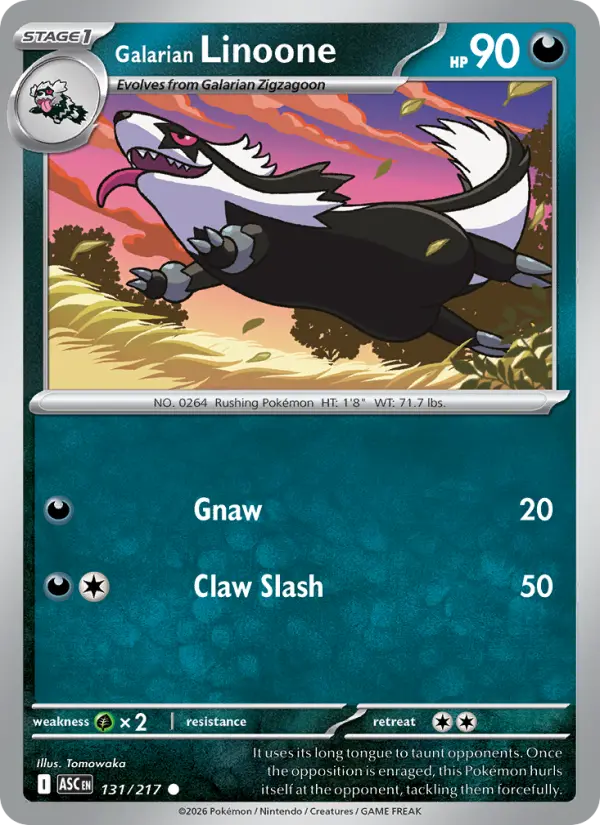 Galarian Linoone (Dusk Ball) - 131/217 - Reverse Holofoil