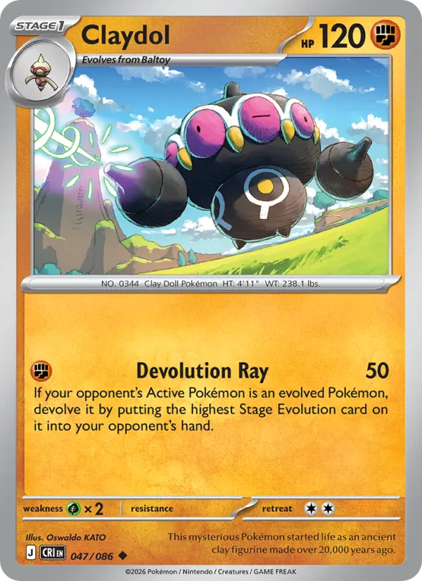 Claydol  - 047/086 - Reverse Holofoil