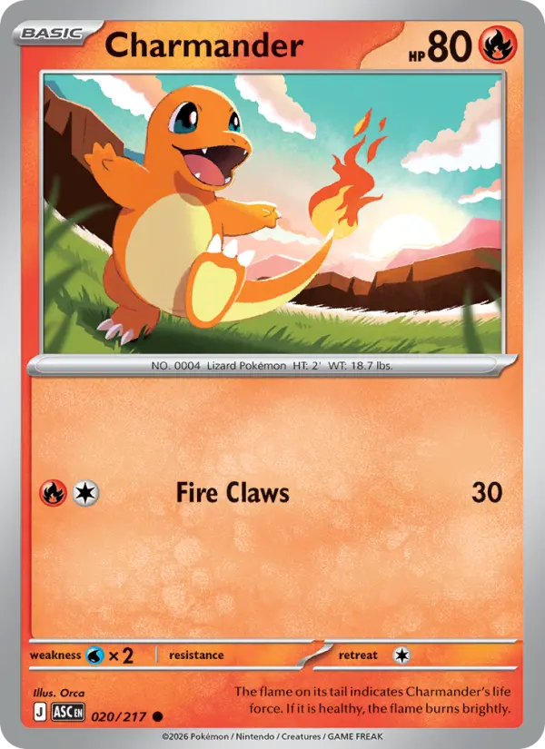 Charmander (Energy Symbol Pattern) - 020/217 - Reverse Holofoil