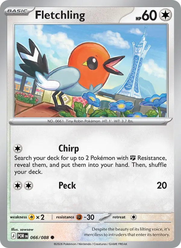 Fletchling - 066/088 - Reverse Holofoil