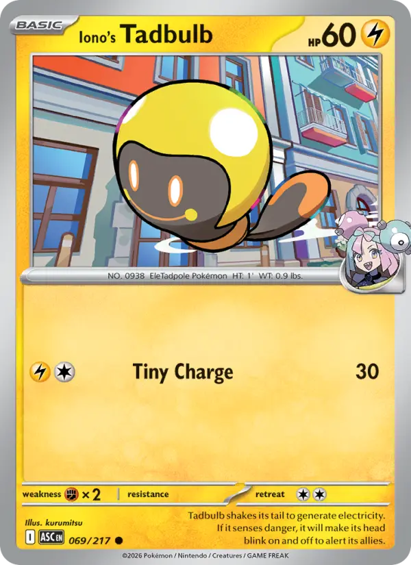 Iono's Tadbulb (Energy Symbol Pattern) - 069/217 - Reverse Holofoil