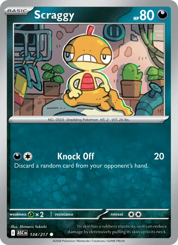 Scraggy (Energy Symbol Pattern) - 134/217 - Reverse Holofoil