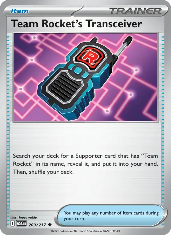 Team Rocket's Transceiver  - 209/217 - Reverse Holofoil
