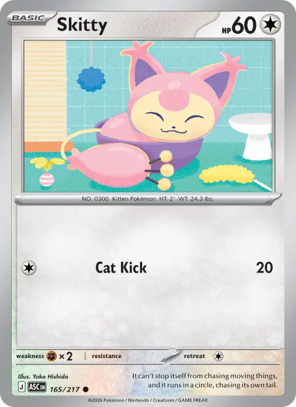Skitty (Love Ball) - 165/217 - Reverse Holofoil