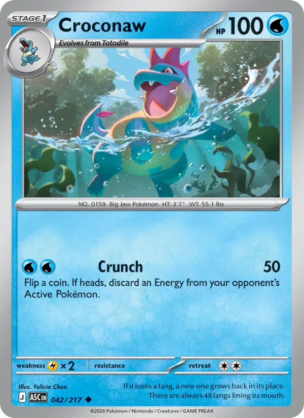 Croconaw (Friend Ball) - 042/217 - Reverse Holofoil