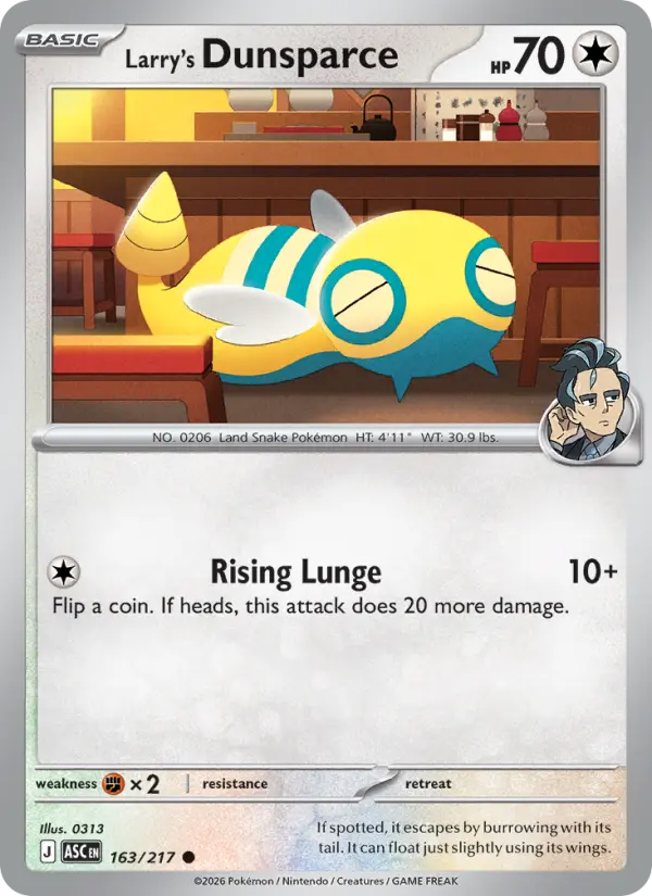 Larry's Dunsparce (Poke Ball) - 163/217 - Reverse Holofoil