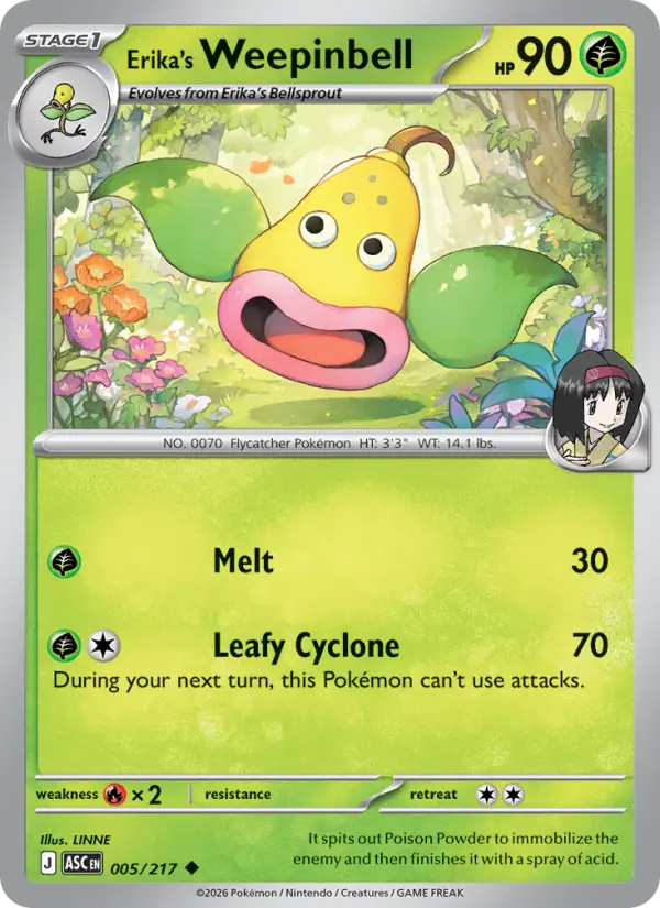 Erika's Weepinbell (Energy Symbol Pattern) - 005/217 - Reverse Holofoil