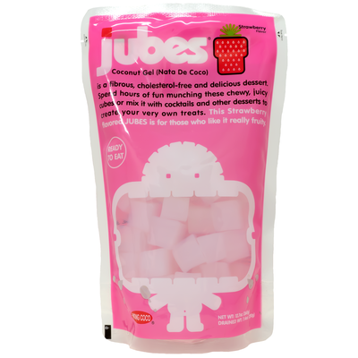 WONG COCO Jubes Nata De Coco with Coconut Water Strawberry Flavor 360g