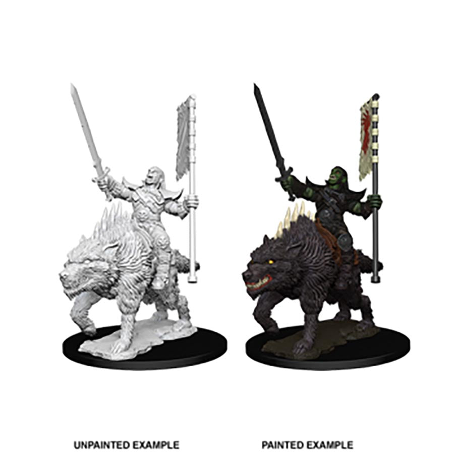 Pathfinder Deep Cuts Unpainted Miniatures: W07 Orc on Dire Wolf