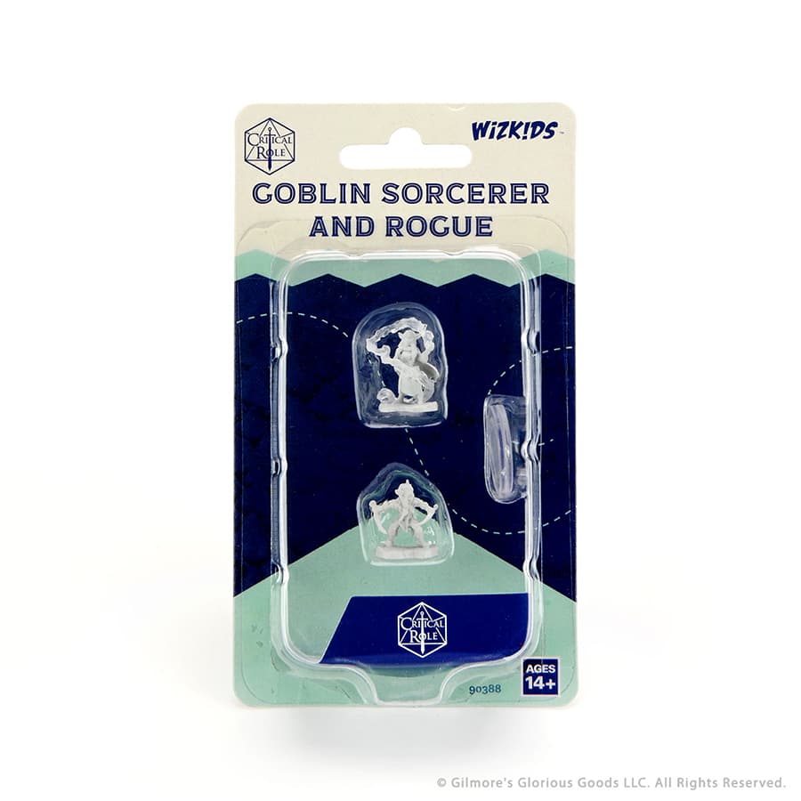 Critical Role Unpainted Miniatures: W01 Goblin Sorceror and Rogue Female