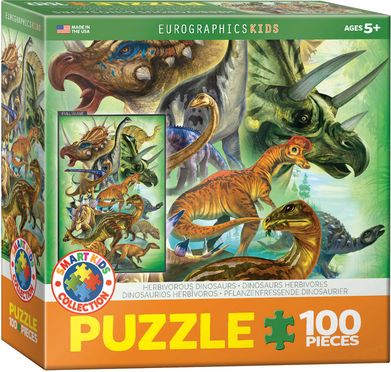 Herbivorous Dinosaurs 100 Pc Puzzle