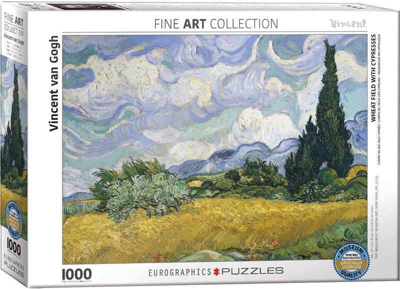 Wheat Field with Cypresses 1000 Pc Puzzle