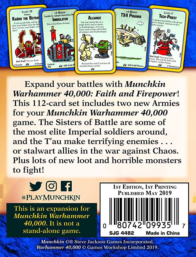 Munchkin Warhammer 40,000: Faith and Firepower Card Game Expansion