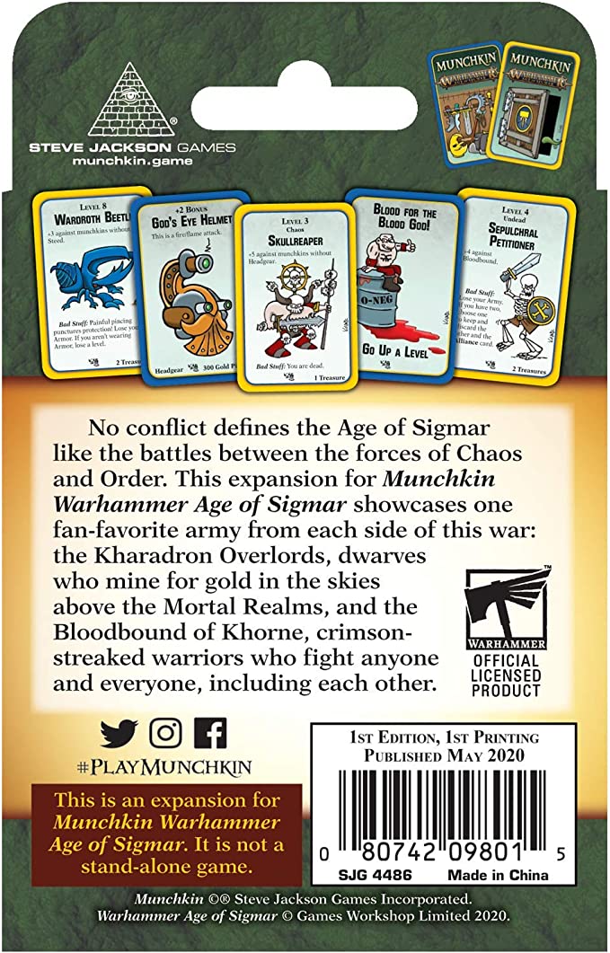 Munchkin Warhammer Age of Sigmar Chaos and Order Expansion