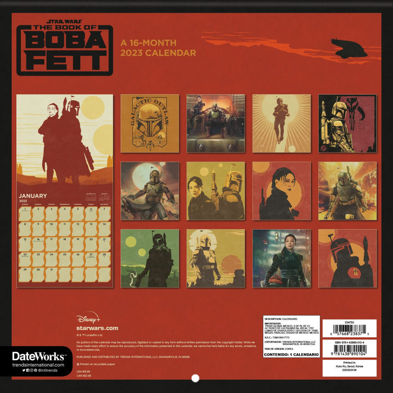 Star Wars: The Book of Boba Fett 2023 Calendar