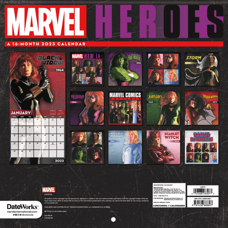 Marvel HERoes 2023 Calendar