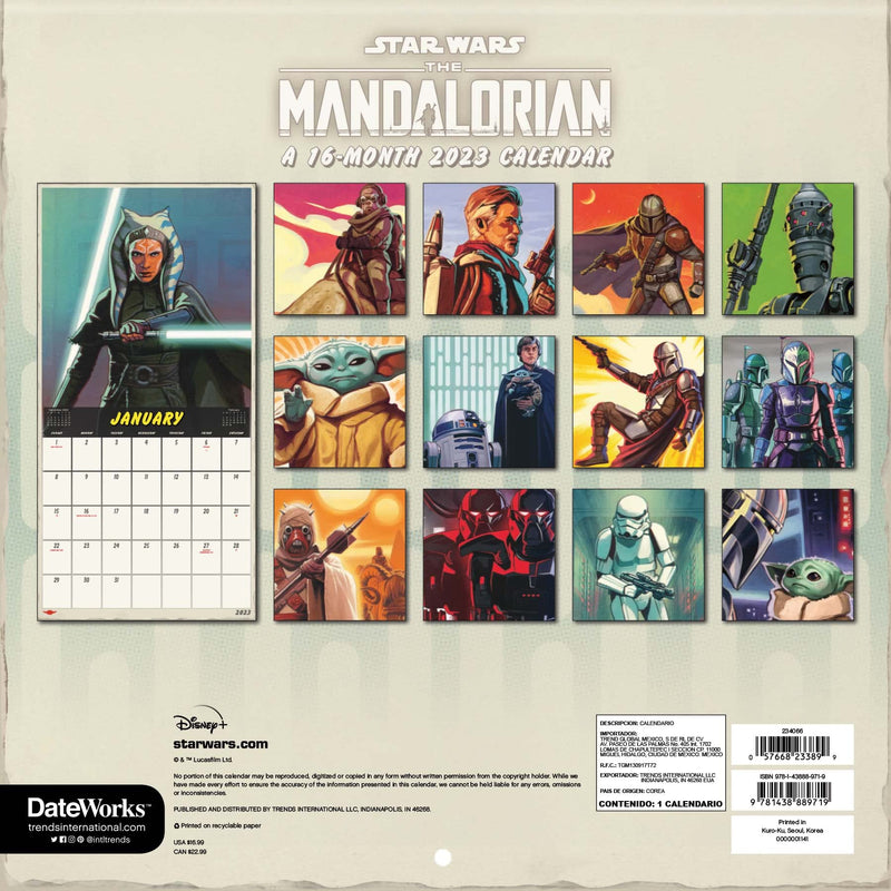 Star Wars: The Mandalorian 2023 Calendar
