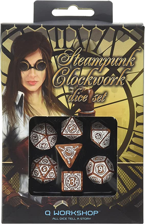 Steampunk Clockwork Dice Set - Caramel